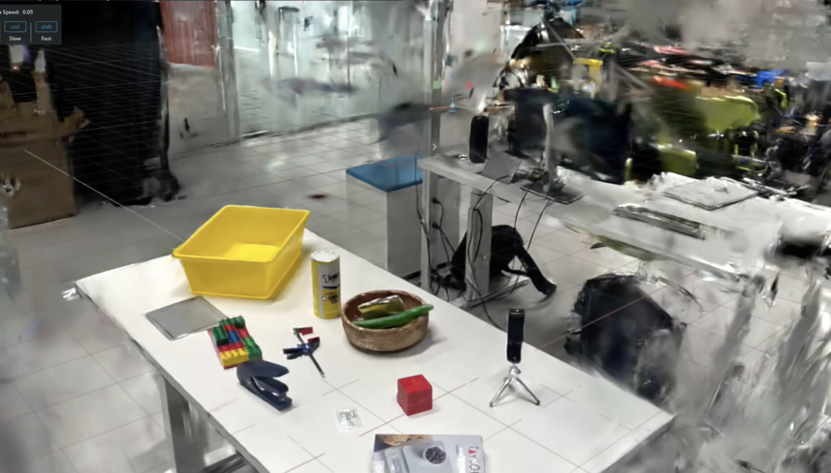 3D Gaussian scene captured from a real robot environment